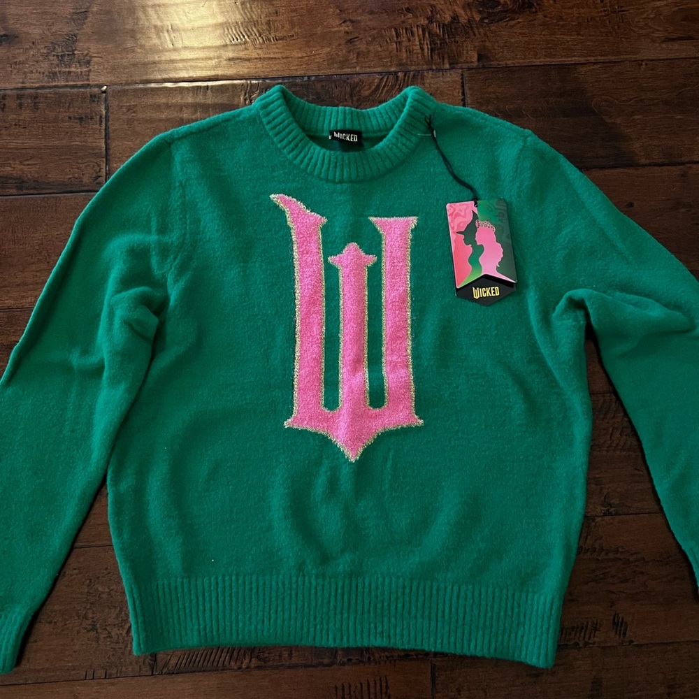 Wicked pink and green Paul Tazewell sweater XS.